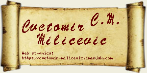Cvetomir Milićević vizit kartica